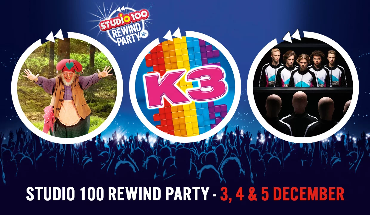 K3, Plop en Baba Yega op Rewind Party in het Sportpaleis!