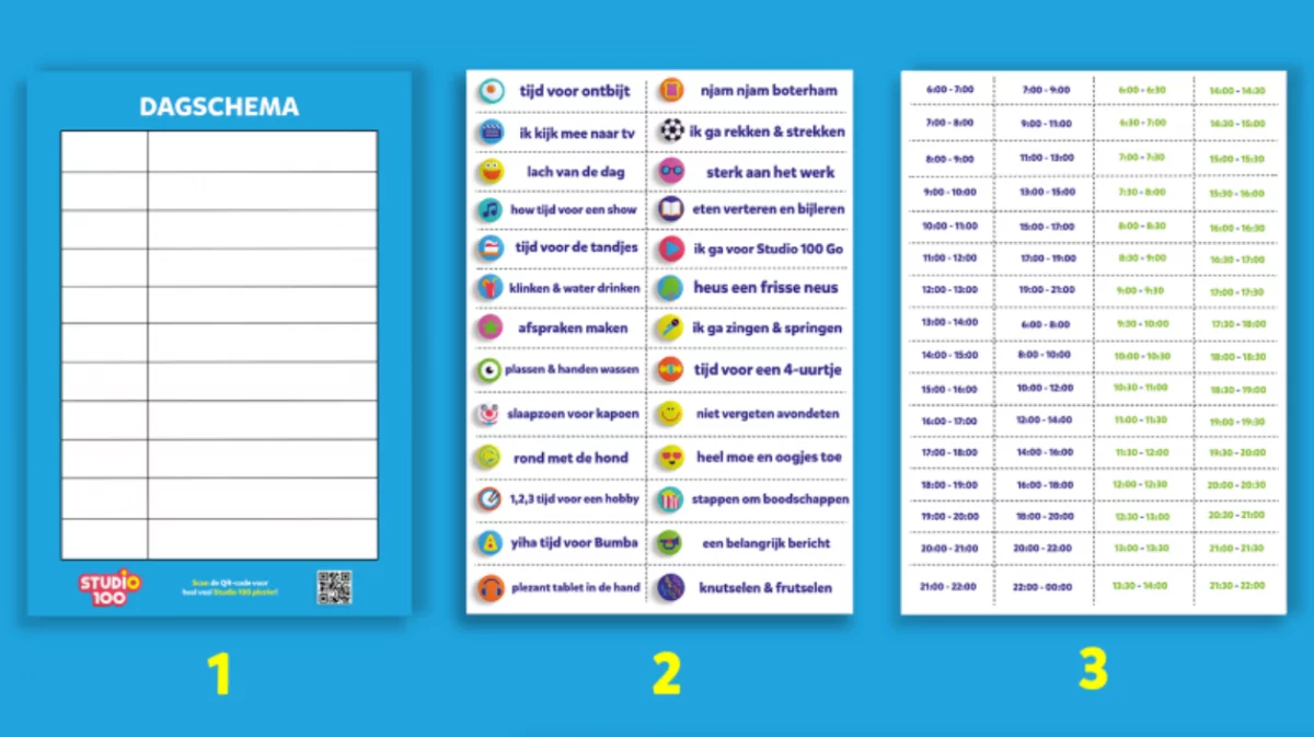 Structuur met het Studio 100 schema